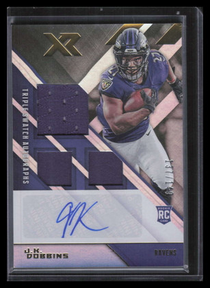2020 Panini XR 215 J. K. Dobbins Rookie Triple Jersey Auto 137/149