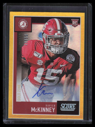 2020 Score Rookie Autographs Gold Zone 398 Xavier McKinney Rookie Auto 48/50