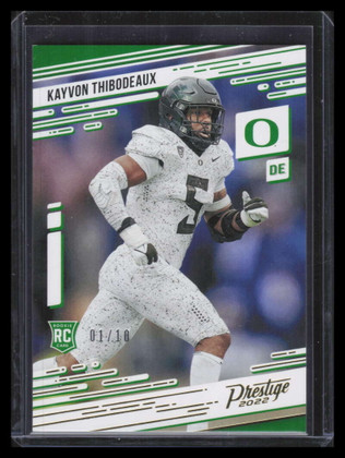 2022 Panini Chronicles Draft Picks Prestige Gold 2 Kayvon Thibodeaux Rookie 1/10