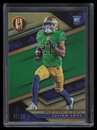 2019 Panini Gold Standard Emerald 179 Julian Love Rookie 8/10