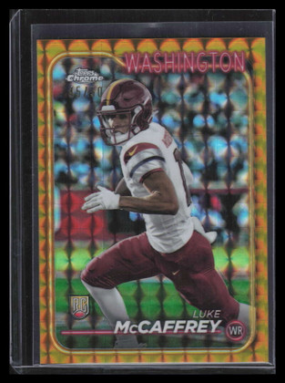 2024 Topps Chrome Gold Geometric Refractor 244 Luke McCaffrey Rookie 45/50
