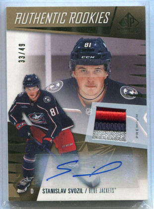 2023-24 SP Game Used Autographs Premium 233 Stanislav Svozil RC Patch Auto 33/49