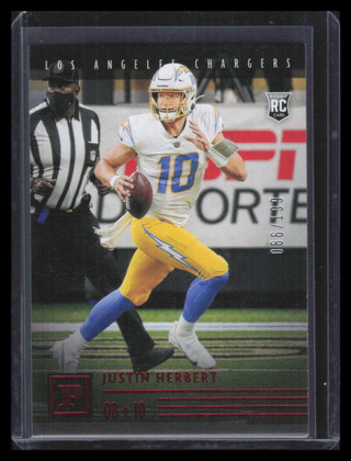 2020 Panini Red 3 Justin Herbert Rookie 66/199