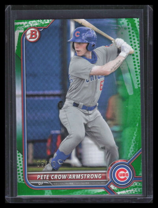 2022 Bowman Prospects Green Pattern bp102 Pete Crow-Armstrong Rookie 6/99