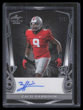 2023 Leaf Trinity Black Silver bazh1 Zach Harrison Rookie Auto 1/1