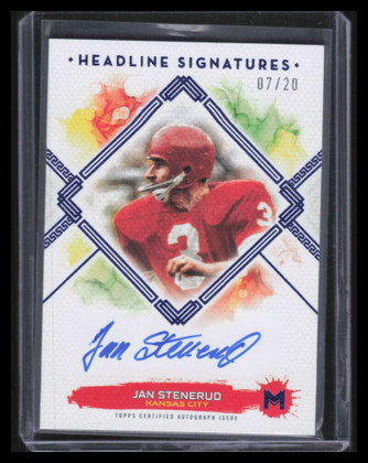 2023 Topps Motif Headline Signatures Ultramarine Blue Jan Stenerud Auto 7/20