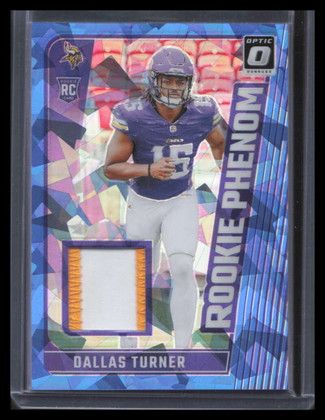 2024 Donruss Optic Rookie Phenoms Ice 11 Dallas Turner Rookie Patch 9/49