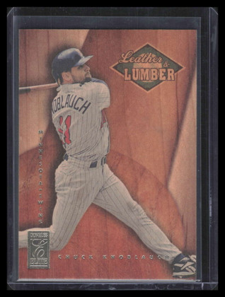 1997 Donruss Elite Leather and Lumber 8 Chuck Knoblauch 344/500