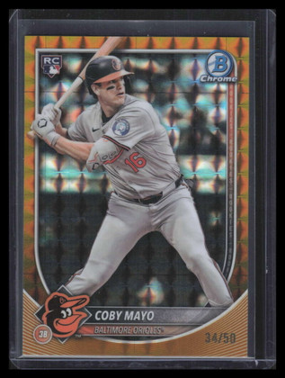 2025 Bowman Chrome Gold Geometric Refractor 83 Coby Mayo Rookie 34/50