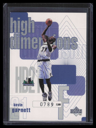 1997-98 Upper Deck High Dimensions hd21 Kevin Garnett 789/2000