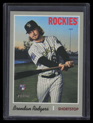 2019 Topps Heritage Team Name Color Swap Variations 508 Brendan Rodgers RC SP