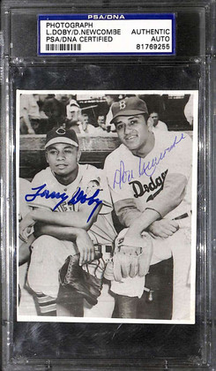 Larry Doby Don Newcombe PSA/DNA Certified Authentic Auto Photograph Photo