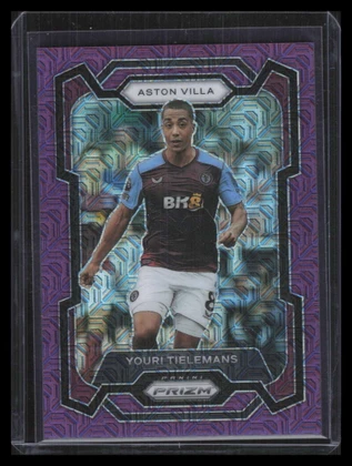 2023-24 Panini Prizm English Premier League Purple Mojo 118 Youri Tielemans 2/25