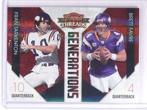 2010 Panini Threads Generations Foil Tarkenton Favre #D034/100 #6