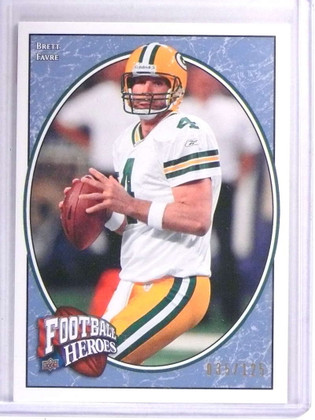 2008 Upper Deck Heroes Blue Brett Favre #D035/125 #8