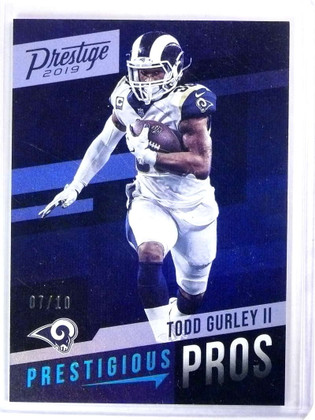 2019 Panini Prestige Prestigious Pros Xtra Points Blue Todd Gurley #D07/10