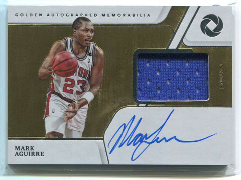 2019-20 Panini Opulence Golden Autographed 15 Mark Aguirre Jersey Auto 14/49
