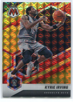 2020-21 Panini Mosaic Mosaic Choice Fusion Red &amp; Yellow 198 Kyrie Irving 65/88