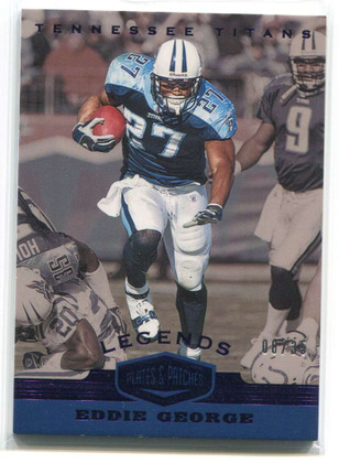 2019 Panini Plates &amp; Patches Purple 146 Eddie George LEG 8/35 Legends