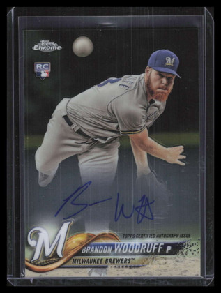 2018 Topps Chrome Rookie Autographs RABW Brandon Woodruff Rookie Auto F00430