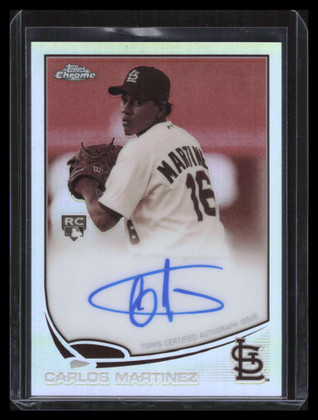 2013 Topps Chrome Autographs Sepia Refractor Carlos Martinez Rookie Auto 48/75