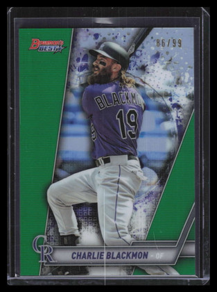 2019 Bowman's Best Green Refractor 15 Charlie Blackmon 86/99