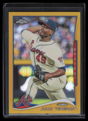 2014 Topps Chrome Gold Refractor 194 Julio Teheran 26/50