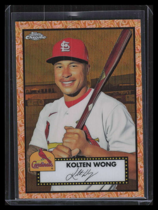 2021 Topps Chrome Platinum Gold and Rose 70th Refractor 356 Kolten Wong 5/50