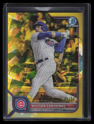 2022 Bowman Chrome Sapphire Yellow Refractor 19 Willson Contreras 6/50