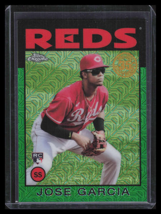2021 Topps 86 Silver Pack Chrome Green Refractor 86tc47 Jose Garcia Rookie 45/99