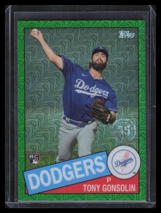 2020 Topps '85 Silver Pack Chrome Green Refractor Tony Gonsolin Rookie 32/99