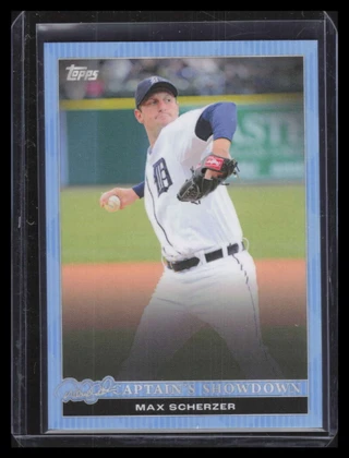 2022 Topps X Derek Jeter Call of the Captain Sky Blue 47 Max Scherzer 83/150