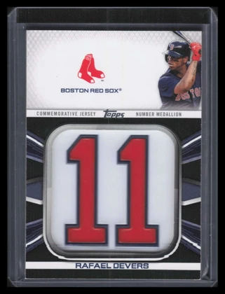 2022 Topps Player Jersey Number Medallions Black Rafael Devers Patch 88/299