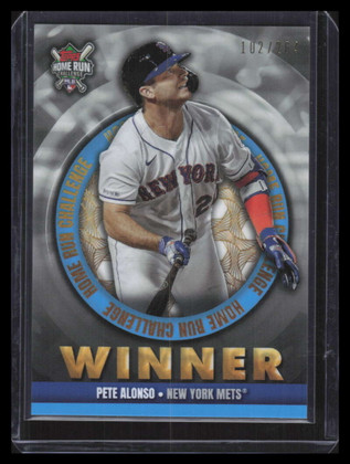2022 Topps Home Run Challenge Prize Card hrcw10 Pete Alonso 102/264