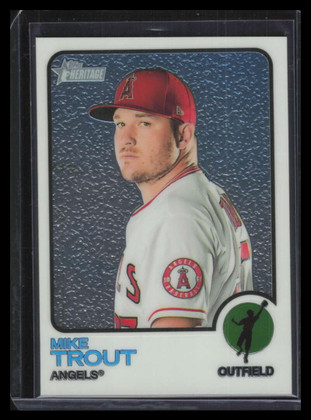 2022 Topps Heritage Chrome 100 Mike Trout 910/999