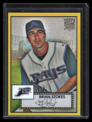 2007 Topps '52 Chrome Gold Refractor 86 Brian Stokes Rookie 21/52