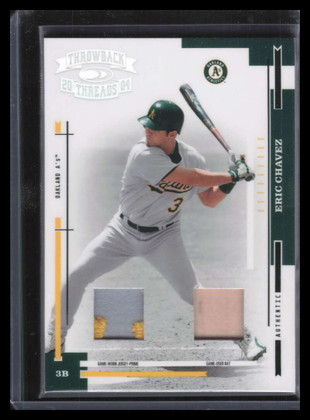 2004 Throwback Threads Material Combo Prime 145 Eric Chavez Dual Bat Patch 6/10