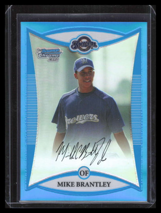 2008 Bowman Chrome Prospects Blue Refractor bcp38 Michael Brantley Rookie 87/150