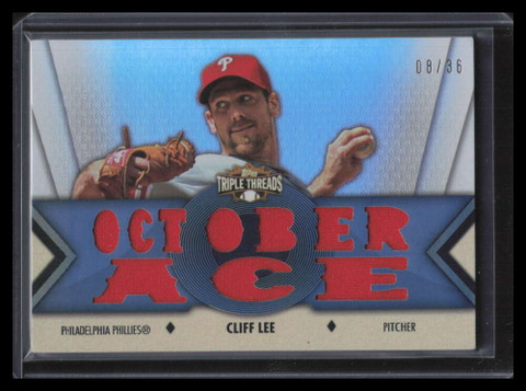 2012 Topps Triple Threads Relics ttr53 Cliff Lee Triple Jersey 8/36