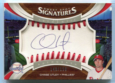 2006 Sweet Spot Signatures Red Stitch Blue Ink 158 Chase Utley Auto 148/150