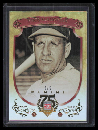 2014 Panini Hall of Fame Red Frame Gold 61 Enos Slaughter 3/5