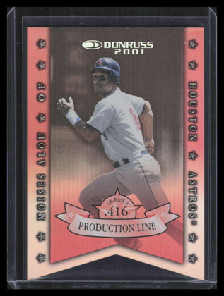 2001 Donruss Production Line Die Cuts pl20 Moises Alou OBP 77/100