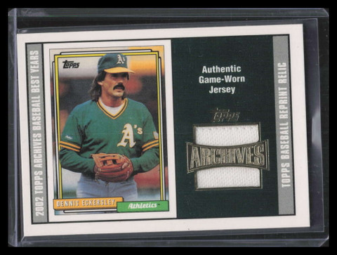 2002 Topps Archives Uniform Relics TURDE Dennis Eckersley 92 Jersey 1992