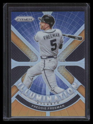 2021 Panini Prizm Illumination Prizms Neon Orange 9 Freddie Freeman 8/100