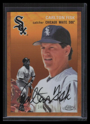 2023 Topps Chrome Platinum Anniversary Gold Wave Refractor Carlton Fisk 34/50