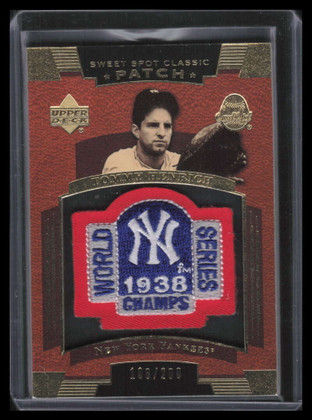 2004 Sweet Spot Classic 200 SSPTH Tommy Henrich 1938 World Series Patch 168/200
