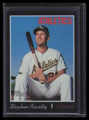 2019 Topps Heritage Chrome Black Refractor thc434 Stephen Piscotty 36/70