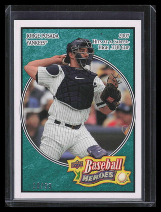 2008 Upper Deck Heroes Sea Green 117 Jorge Posada 10/99
