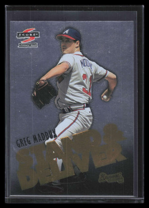 1997 Score Stand and Deliver Silver Gold Letters 2 Greg Maddux