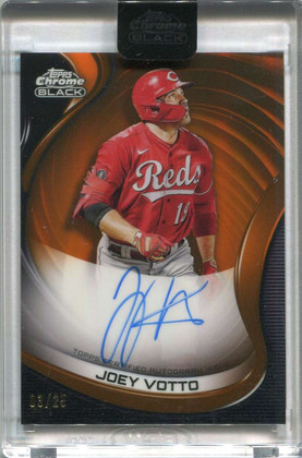 2022 Topps Chrome Black Autographs Orange Refractor CBAJV Joey Votto Auto 3/25